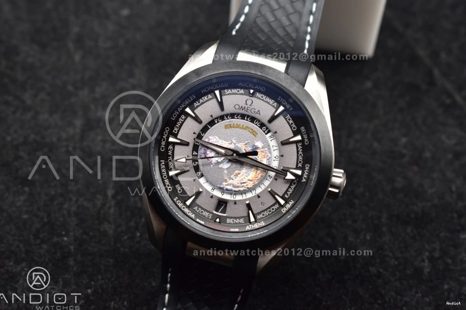 43mm Titanium on Worldtimer 1:1 GMT Edition Bracelet Super A8938 Clone Aqua VSF SS Terra Best 0103